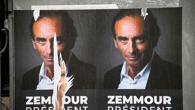 Unofficial posters have sprung up in Paris supporting a presidential bid by far-right pundit Eric Zemmour. AFP