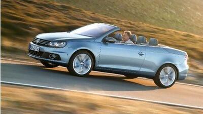 The Eos's horizontal grille lines make it look like the new Passat and Golf and, among its peers, only the Audi A3 is in the same league. Courtesy of Volkswagen