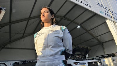 Reema Juffali is Saudi Arabia's first female race driver. Here she is pictured at the Jaguar I-Pace e-Trophy race that formed part of the FIA Formula E world championship. AFP