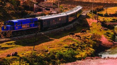 The Belmond Hiram Bingham luxury train journeys from Cusco to Machu Picchu. Matt Hind