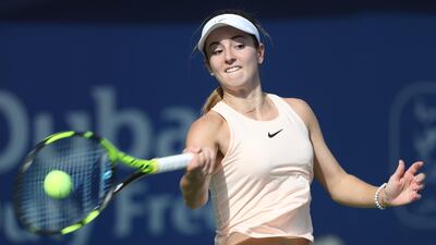Catherine Bellis will face second seed Garbine Muguruza in the second round of the Dubai Duty Free Tennis Championships. Karim Sahib / AFP