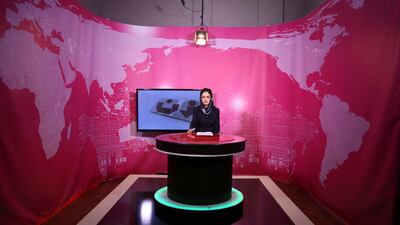 A female anchor for the Zan TV station in Kabul, Afghanistan in 2017. The Taliban have ordered women to cover their faces on air. AP Photo