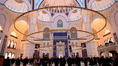 Inside the Camlica Mosque in Istanbul. AFP