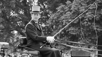 Prince Philip drivesa carriage in 1975. Robin Jones/Evening Standard/Hulton Archive/Getty Images