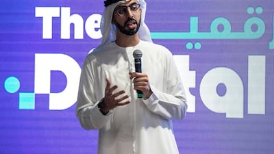 Omar Al Olama, Minister of State for Artificial Intelligence, Digital Economy and Remote Work Applications, said education was the key to providing children a brighter future. Antonie Robertson / The National