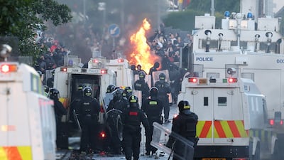 Disorder erupted in Belfast for a second night. EPA