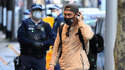 Glenn Maxwell was among the Australian cricketers who returned to Sydney on a charter flight on Monday, nearly two weeks after fleeing Covid-stricken India for the Maldives. EPA