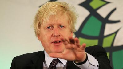 Mayor of London Boris Johnson speaking on the second day of the Middle East Congress in London. Stephen Lock / The National