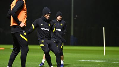 Reece James takes part in the training session.