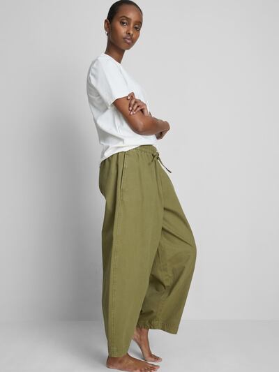 Women's barrel leg trousers, available at Primark. Photo Primark