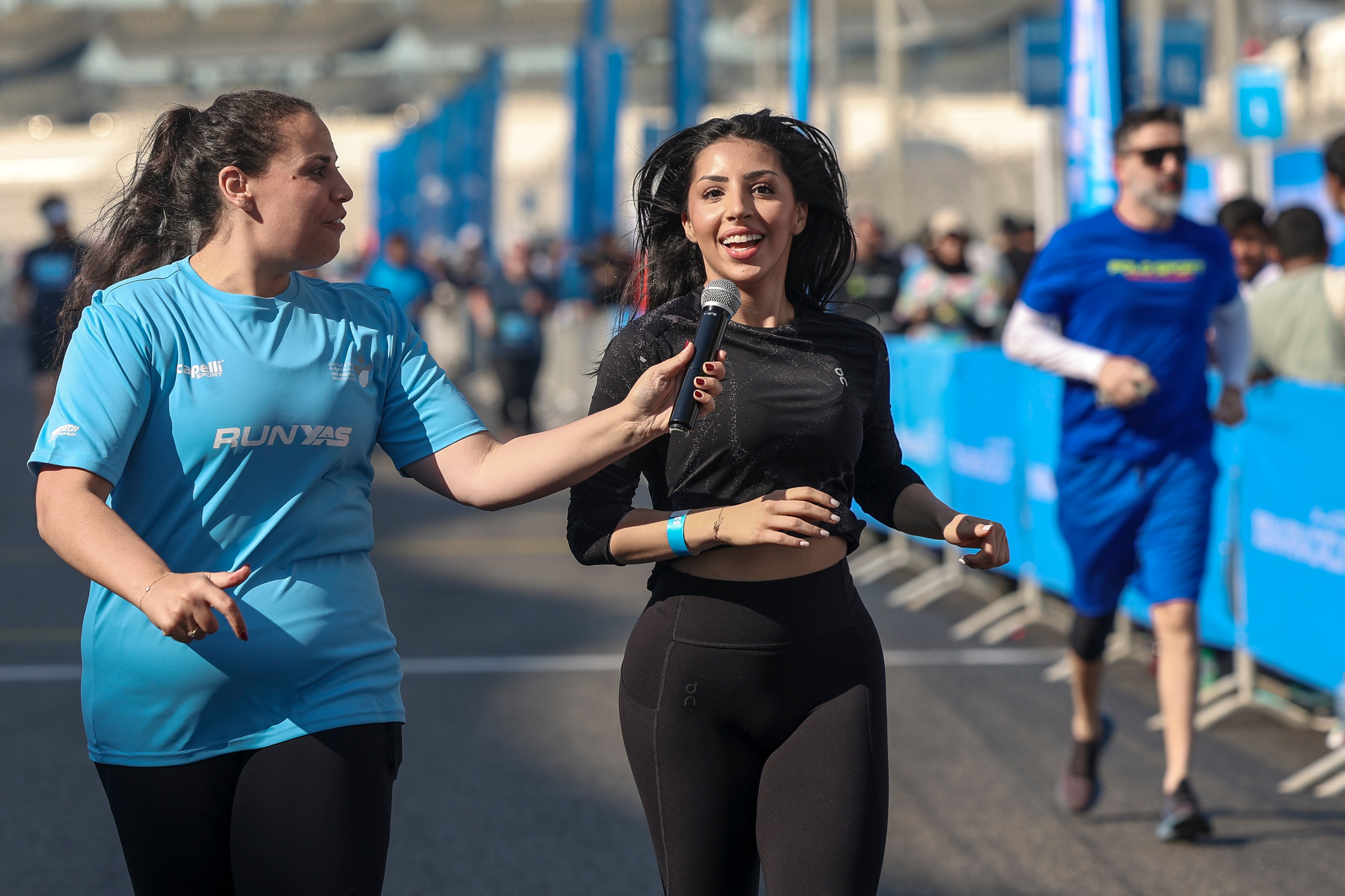 UAE sprinter Maryam Al Farsi, who took part in the Paris Olympics, during RunYas 2026