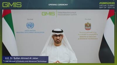 Dr Sultan Al Jaber, Minister of Industry and Advanced Technology of the United Arab Emirates and Co-chair of GMIS. Courtesy GMIS