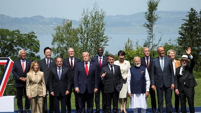President Emmanuel Macron lauds France's 'several victories' at the G7 summit in the Alpine town of Evian-les-Bains. AFP