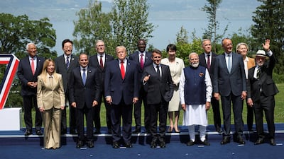 President Emmanuel Macron lauds France's 'several victories' at the G7 summit in the Alpine town of Evian-les-Bains. AFP