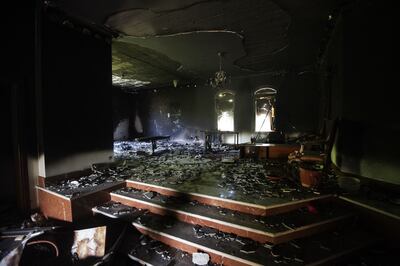 The damaged interior of the US consulate building in Benghazi after a militant attack on September 11, 2012. AFP