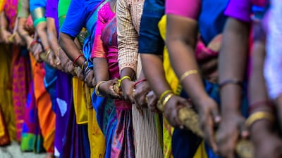 Sri Lankan Tamil Hindu devotees celebrate annual Murugan festival near a temple in Colombo on August 7, 2025. (Photo by Ishara S. KODIKARA / AFP)