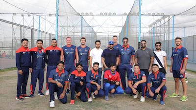Maratha Arabians, one of the franchises competing in the T10 Cricket League this week, train ahead of the curtain raiser. Courtesy Maratha Arabians