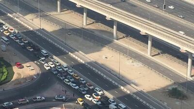 Eyewitnesses yesterday reported “a lot of commotion”, long traffic queues, the closure of JLT metro station and a high police presence, although whether this was part of the film or for traffic and crowd control was uncertain. Courtesy Matt Pritchard