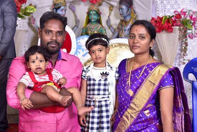 Mohanraj Thanigachalam with his family in Cuddalore, Tamil Nadu. Courtesy: Thanigachalam family