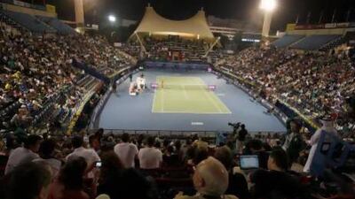 Large crowds gather for the finals at the Dubai Duty Free Tennis Championship on Saturday. Mike Young / The National