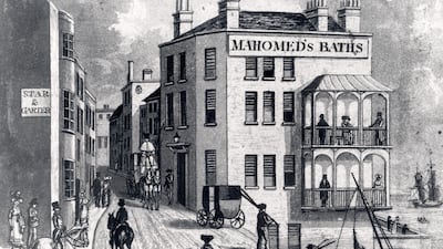 A painting of Sake Dean Mahomet's Brighton bath house. Photo: Bright Museum