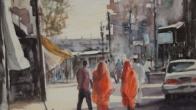 Sudan by Mohamed Abdelwahab, one of 120 works of art on display based on the theme 'love and peace'. Courtesy Jordan National Gallery of Fine Arts