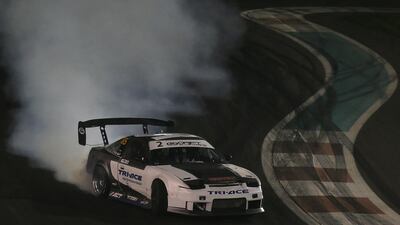 Nigel Colfer drifts on the circuit during the qualification round.