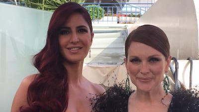 Katrina Kaif and Julianne Moore at Cannes. IANS