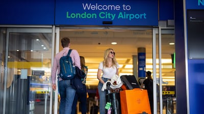 New scanners at London City Airport will mean passengers can follow new security rules on liquids and laptops. EPA