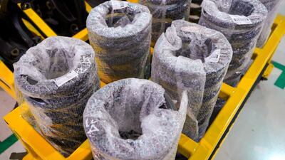 In this area of the facility, coil springs and vehicle suspension are assembled. Victor Besa / The National