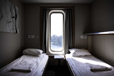 A sleeping cabin on the 'Silja Europa', which is moored at the quay in Velsen-Noord. EPA