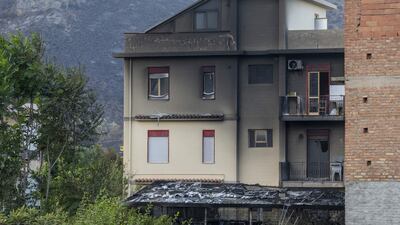 A burnt building in the town of Oliveri in the province of Messina, Sicily. AFP