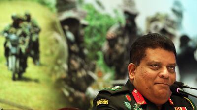 Sri Lanka's newly appointed 23rd Army commander Lt General Shavendra Silva speaks in Colombo, Sri Lanka 26 August 2019. EPA