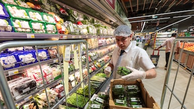 Well-stocked shelves at Lulu Hypermarket, Forsan Central Mall, in Khalifa City on Monday. Victor Besa / The National