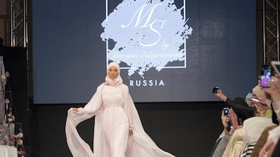 A grand look during the Mariyan Suleymanova show. Photo: Leslie Pableo for The National