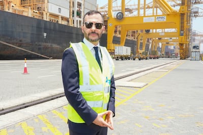 Farid Belbouab, group chief executive of Gulftainer, at Khor Fakkan commercial terminal. Pawan Singh for The National