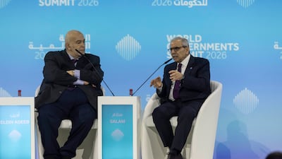 Lebanon's Prime Minister Nawaf Salam discusses the country's future with Emad Eldin Adeeb of Sky News Arabia. Antonie Robertson / The National