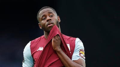 Aston Villa's Keinan Davis looks dejected after the 1-1 draw to Everton. Reuters