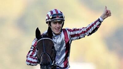 Christophe Soumillon riding Cirrus Des Aigles to victory at the Qipco Champion Stakes at Ascot