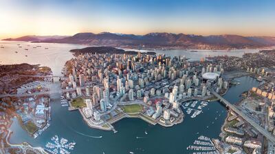 A panoramic drone view of Vancouver, Canada. Getty Images