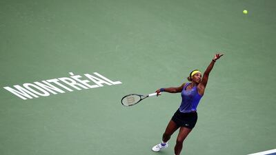 Serena Williams serves to Venus Williams during the women’s semifinals match in the Rogers Cup at Uniprix Stadium on August 9, 2014 in Montreal, Canada. Streeter Lecka/Getty Images