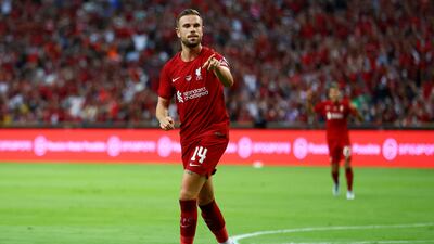 Jordan Henderson scores against Crystal Palace. Getty