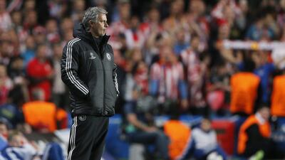 Chelsea manager Jose Mourinho looks on during his side's loss to Atletico Madrid in the Champions League semi-final on Wednesday. Stefan Wermuth / Reuters / April 30, 2014