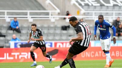 Newcastle's Callum Wilson scores the opener from the penalty spot. AFP