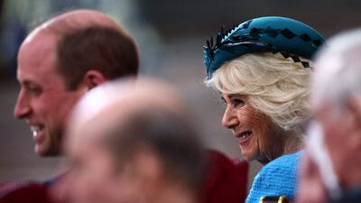 Queen Camilla with Prince William at a service at Westminster Abbey in central London to celebrate the Commonwealth. AFP