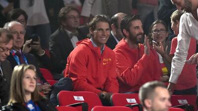 Spanish tennis player Rafael Nadal attends the EuroBasket 2015 final on Sunday in Lille, France to support the Spanish team. Philippe Huguen / AFP