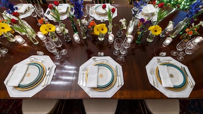 About 1,800 metres of ribbon, more than 300 candles and more than 10,000 ornaments were used this year to decorate the White House. EPA