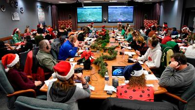 NORAD has been tracking Santa since 1955 when young children accidentally dialled the unlisted phone number of the Continental Air Defence Command Operations Centre, believing it was Santa Claus after seeing a promotion in a local newspaper. US Airforce via AFP