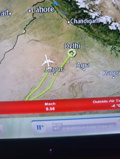 Zinita Satija's first flight heading to Dubai circled back to Delhi, but she was able to travel again later on March 3. Photo: Zinita Satija
