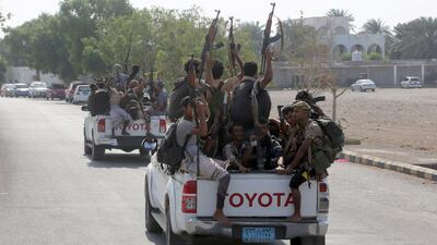 Houthi rebel fighters seen in Hodeidah city on December 29, 2018. AFP
